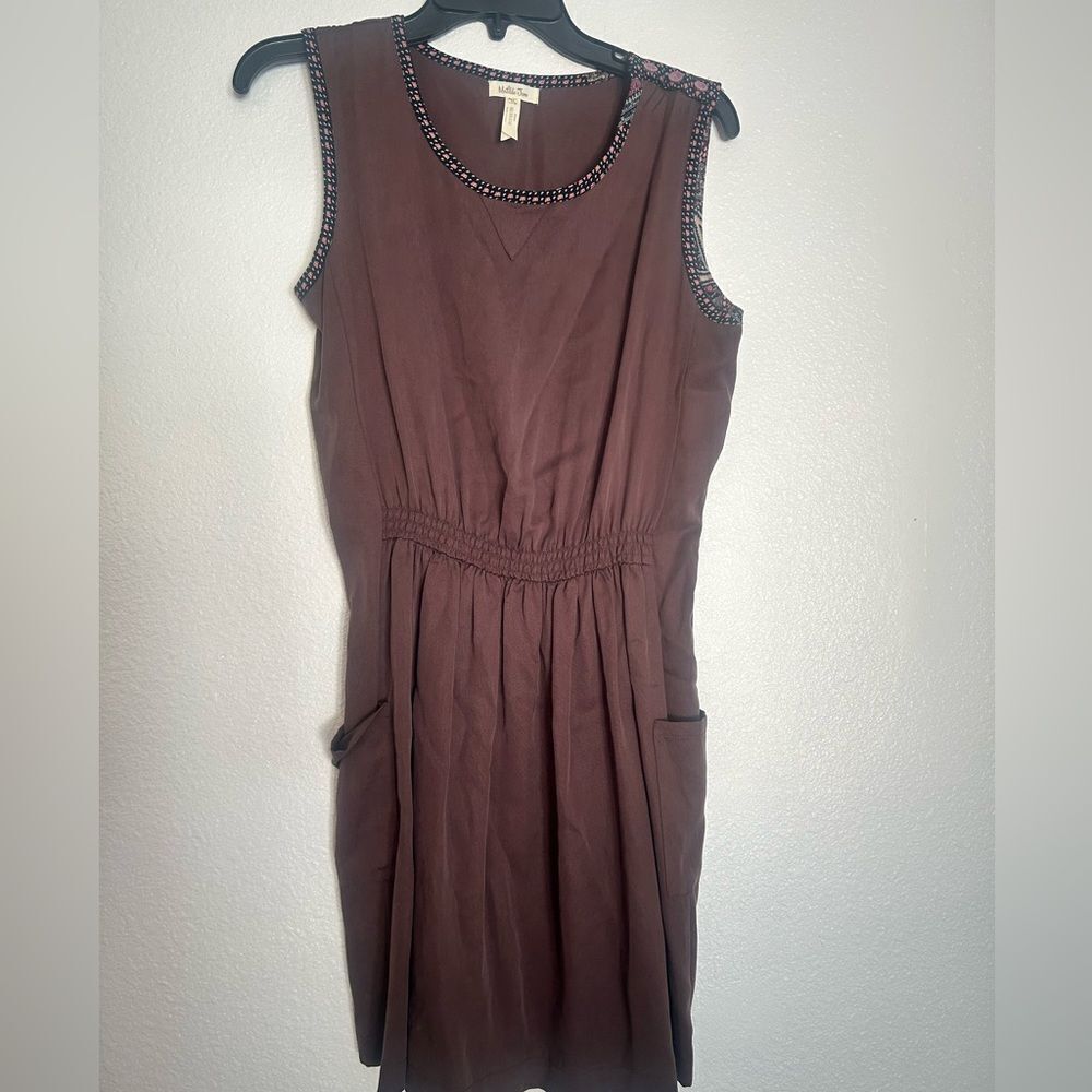 Matilda Jane Brown Pleated Sheath Dress